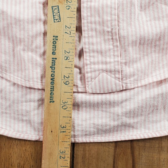 Polo Ralph Lauren Button Down Shirt Mens 16-34 Pink White Striped Cotton Oxford - Picture 5 of 8